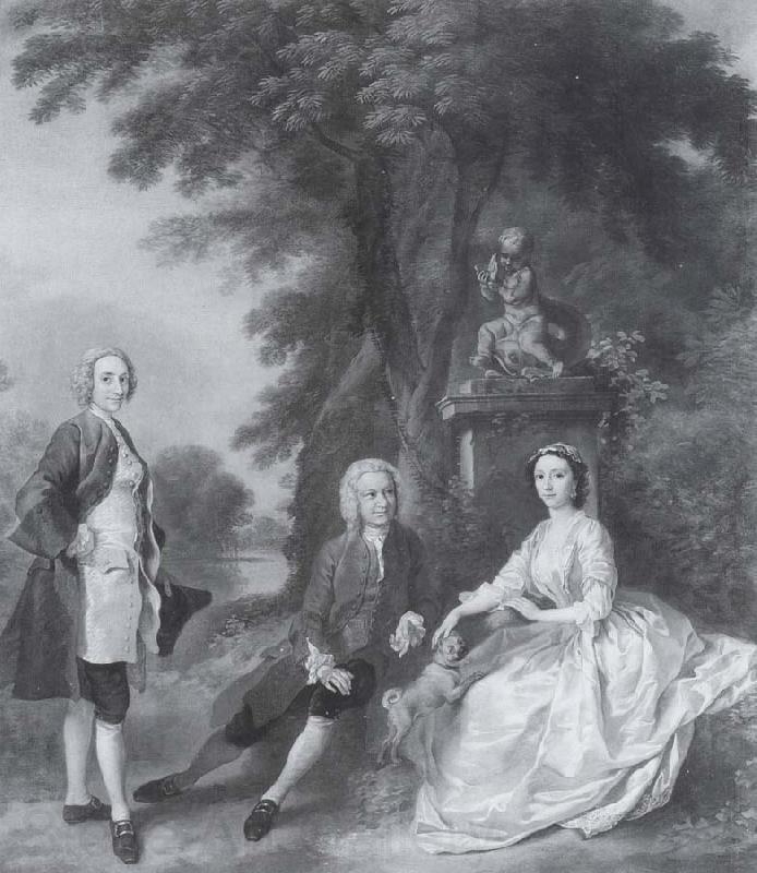 Thomas Gainsborough Jonathan Tyers with his daughter and son-in-law,Elizabeth and John Wood Norge oil painting art